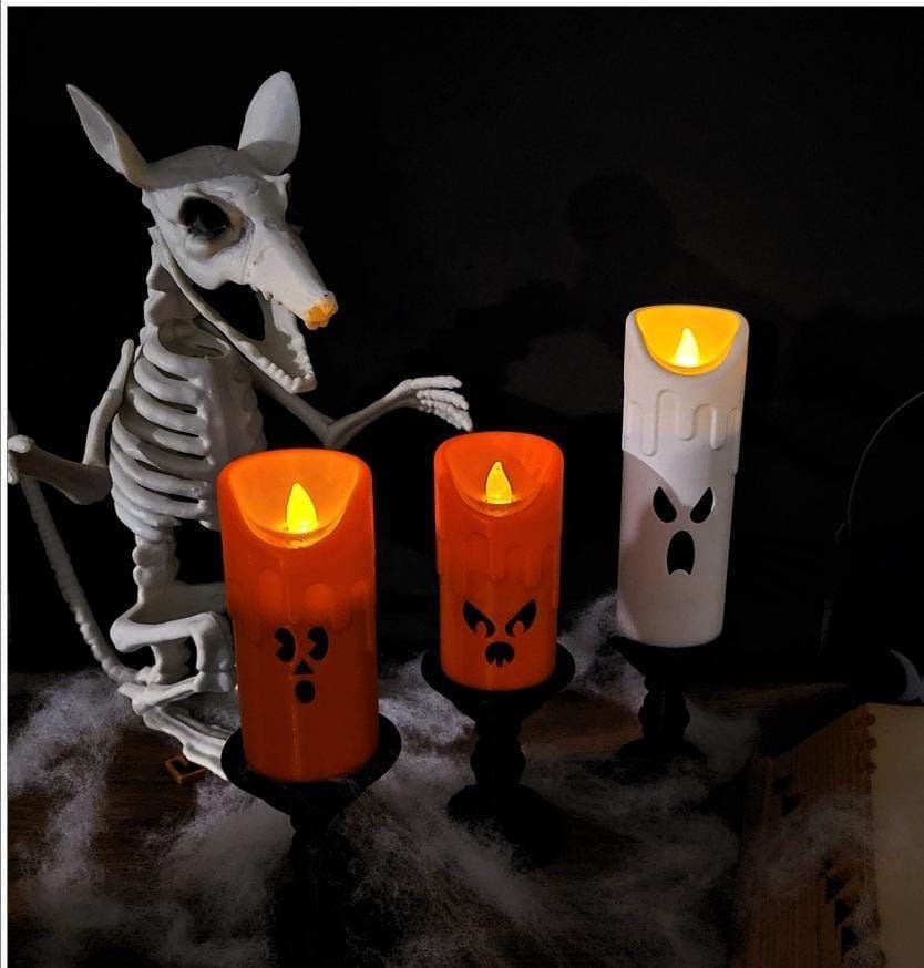 Spooky tealight candles (3-pack) | halloween decor | uk made