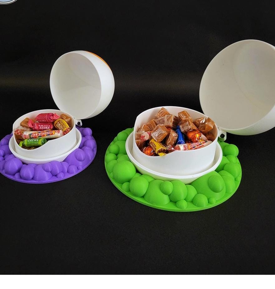 3d printed halloween eyeball candy dish set: spooky party decor