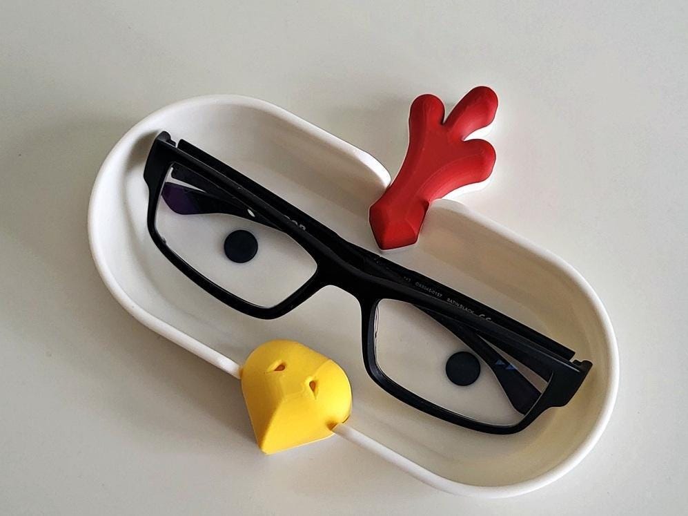 Farm animal glasses holder | kids spectacle stand cow pig | childrens eyeglass rest | cute desk organiser | farmyard nursery decor gift