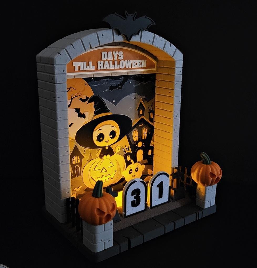Tombstone halloween countdown | spooky decor | uk made