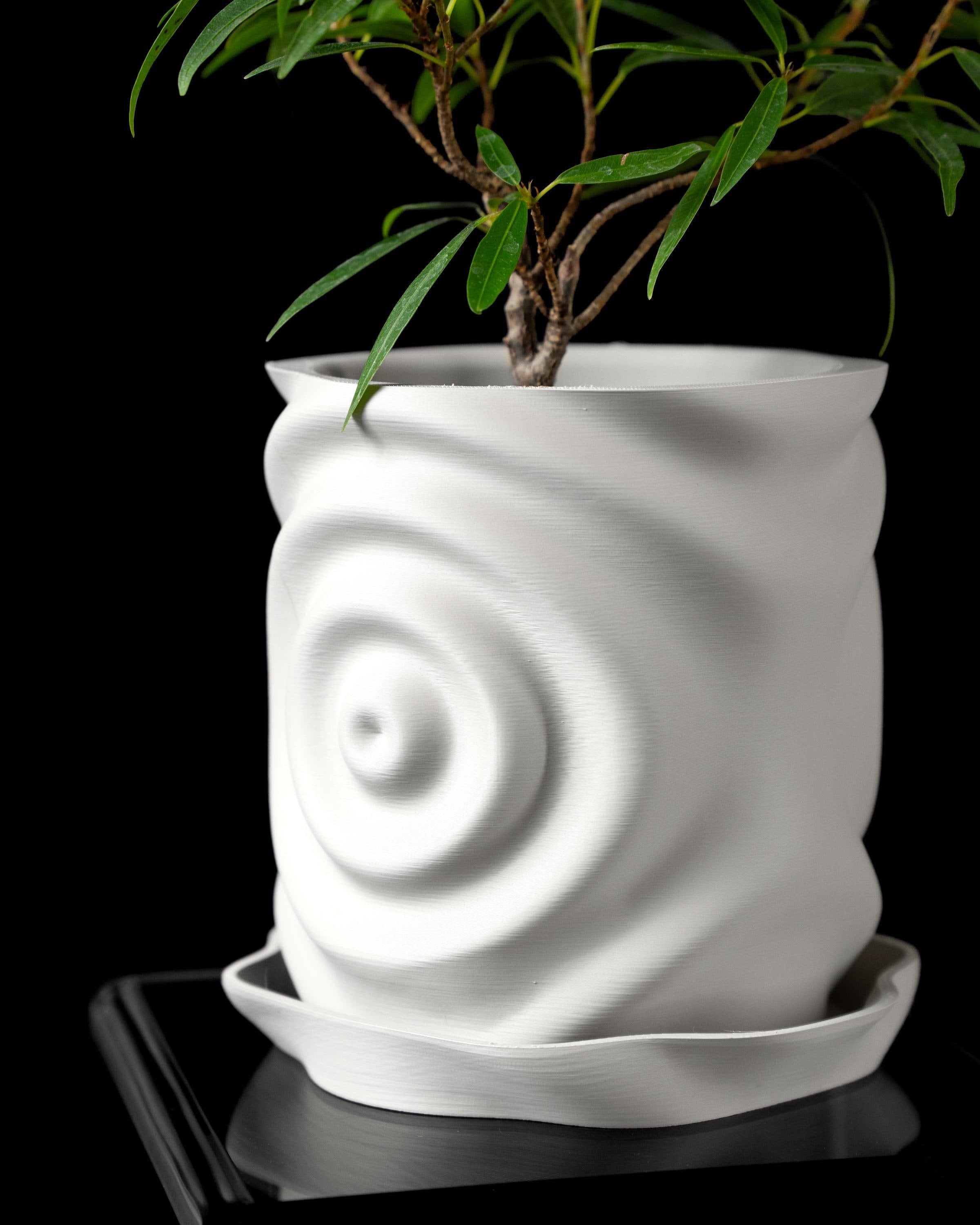 3d printed waterdrop planter: unique modern design with drip tray