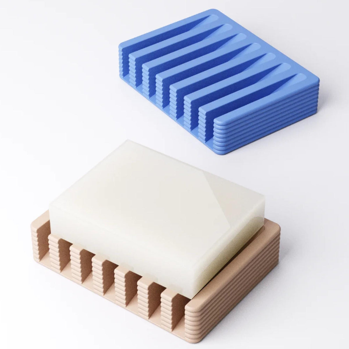 Modern ribbed soap dish | self-draining tray | bathroom kitchen sink | minimalist design | 3d printed