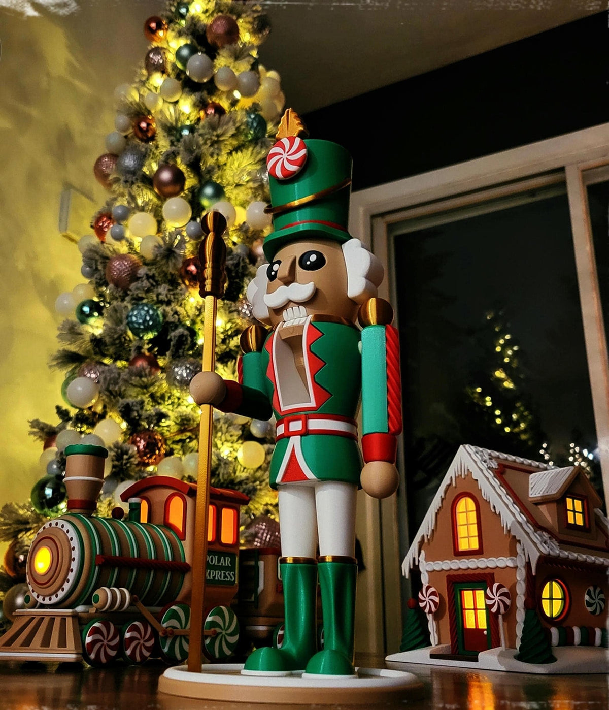 Large christmas nutcracker figure | traditional festive soldier | movable mouth | xmas decoration