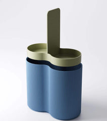 Modular ribbed desk organiser | modern stacking pen pot | storage box with lid | 3 tiers