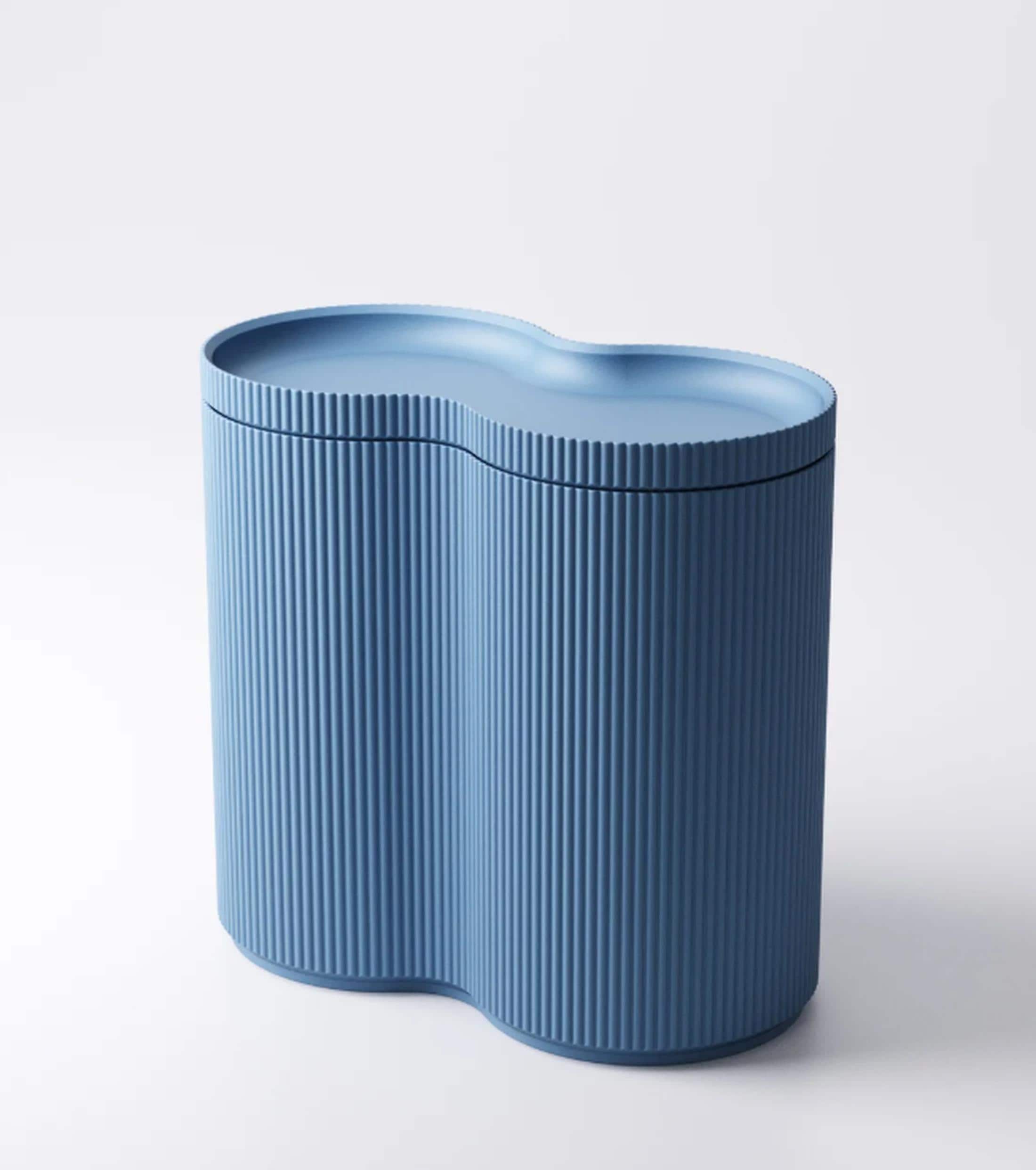 Modular ribbed desk organiser | modern stacking pen pot | storage box with lid | 3 tiers