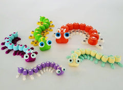 Multicoloured articulated caterpillar | fidget toy | coloured centipede | desk buddy | purple sensory