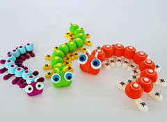 Multicoloured articulated caterpillar | fidget toy | coloured centipede | desk buddy | purple sensory