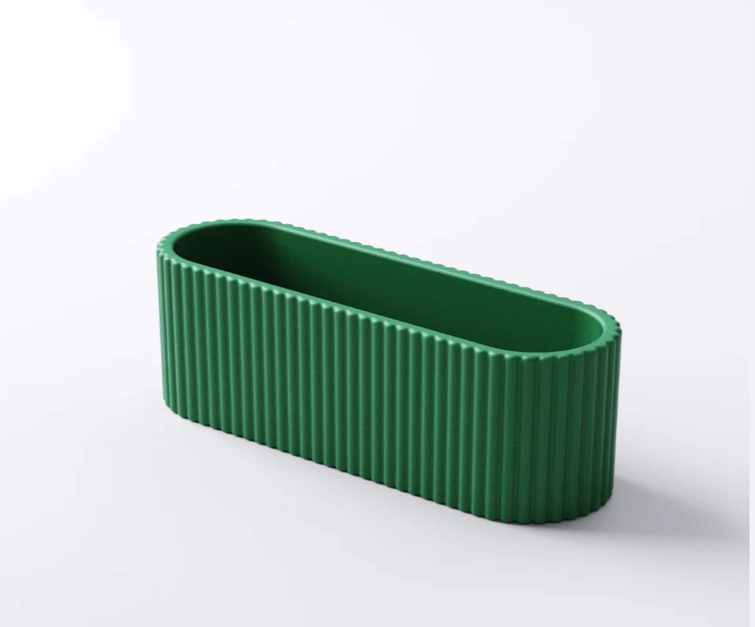 Ribbed business card holder |  modern fluted design | desk stand office reception | 1, 2, 3 compartments