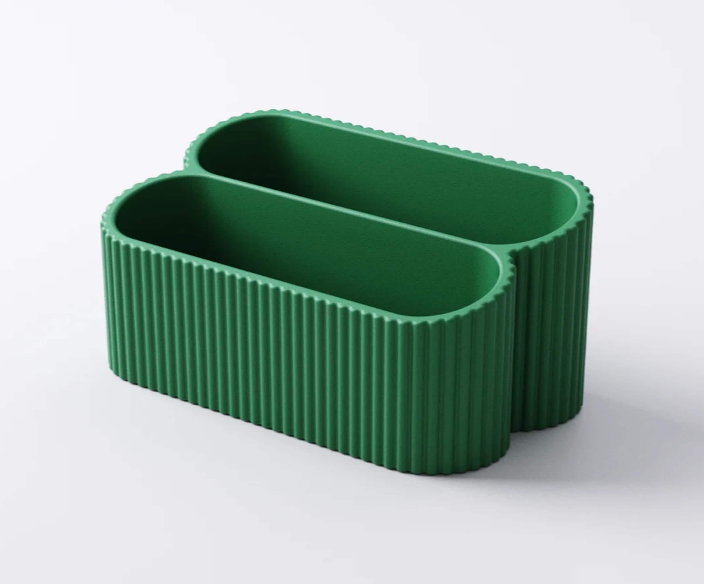 Ribbed business card holder |  modern fluted design | desk stand office reception | 1, 2, 3 compartments