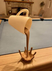 Floating Coffee Cup Sculpture | Spilling Mug Optical Illusion | Kitchen & Cafe Decor