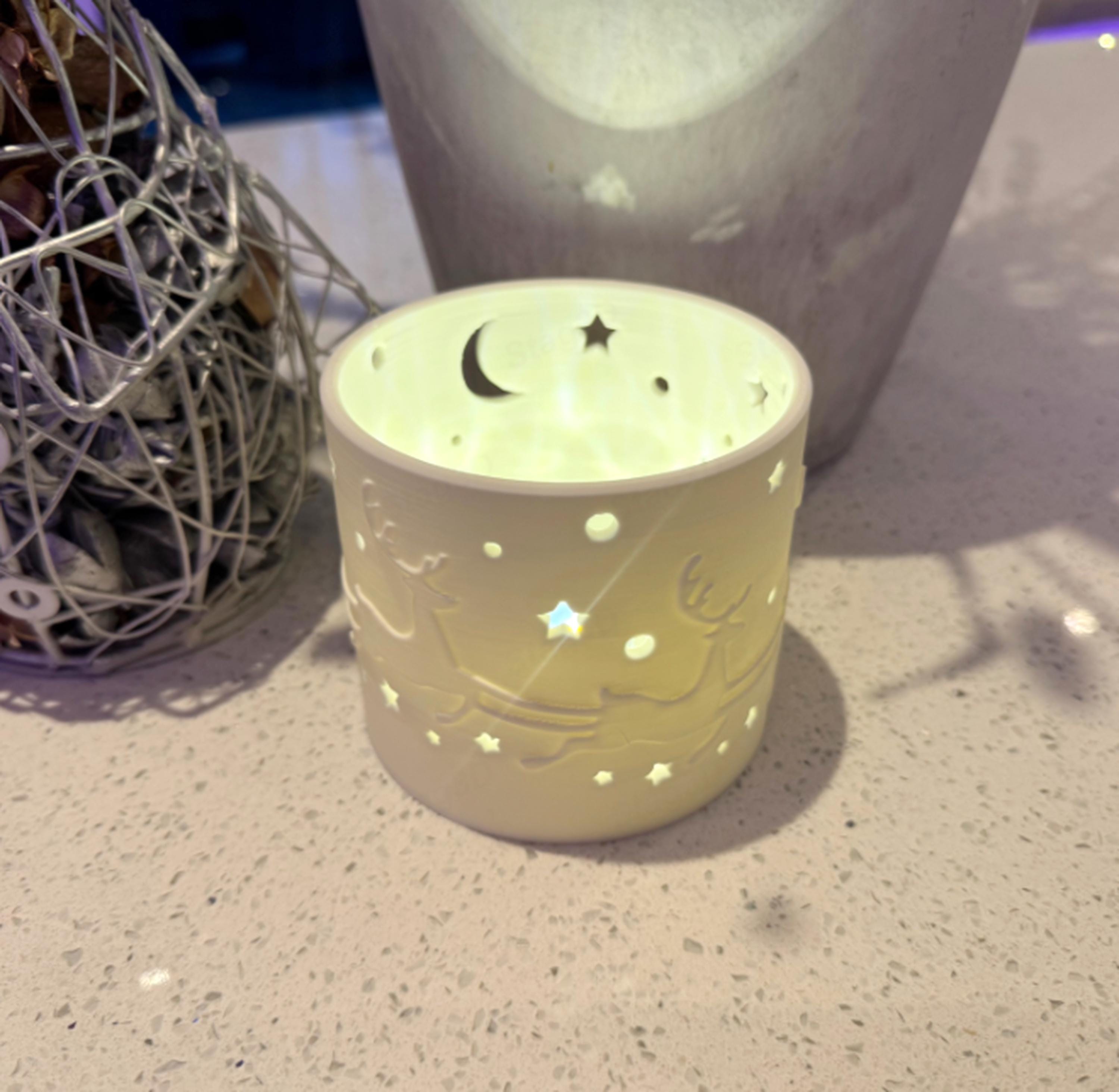 Reindeer Christmas Tealight Holder | Festive LED Lantern | Cosy Winter Nights | White other colours avaiable