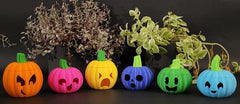 Light up pumpkins set of 6 halloween decor led tealight uk made