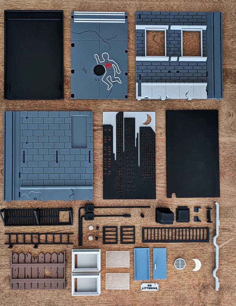 Crime scene booknook bookshelf insert murder mystery decor uk made