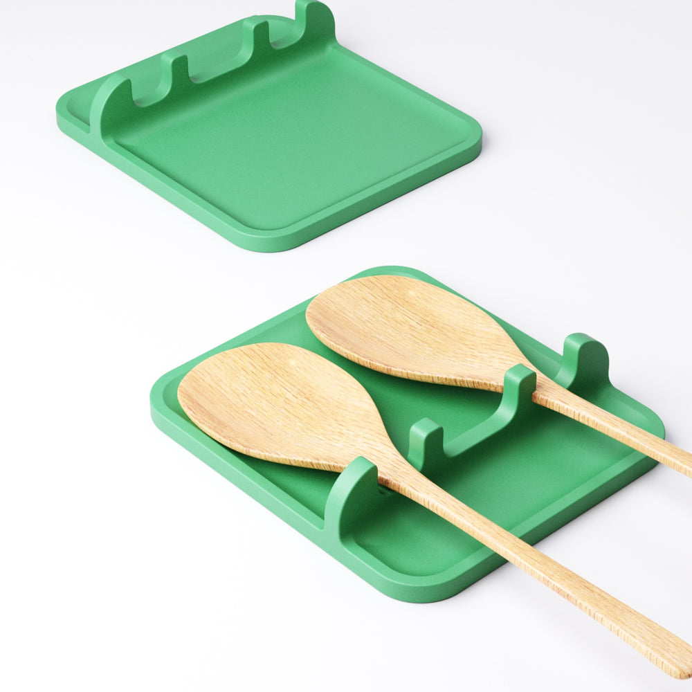 Spoon rest shown in an alternate colourway on a kitchen counter