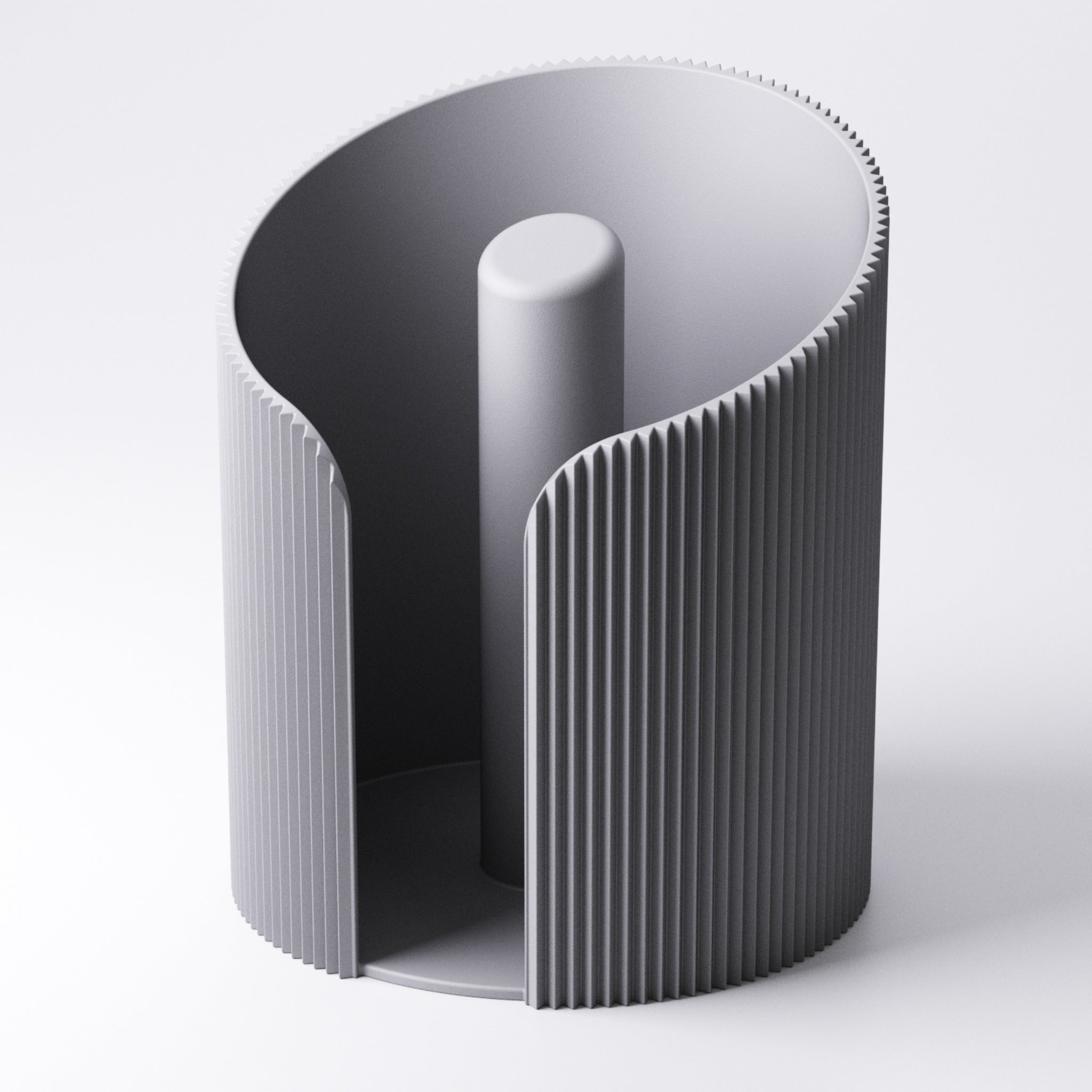 Paper towel holder in Ice Blue on a kitchen counter