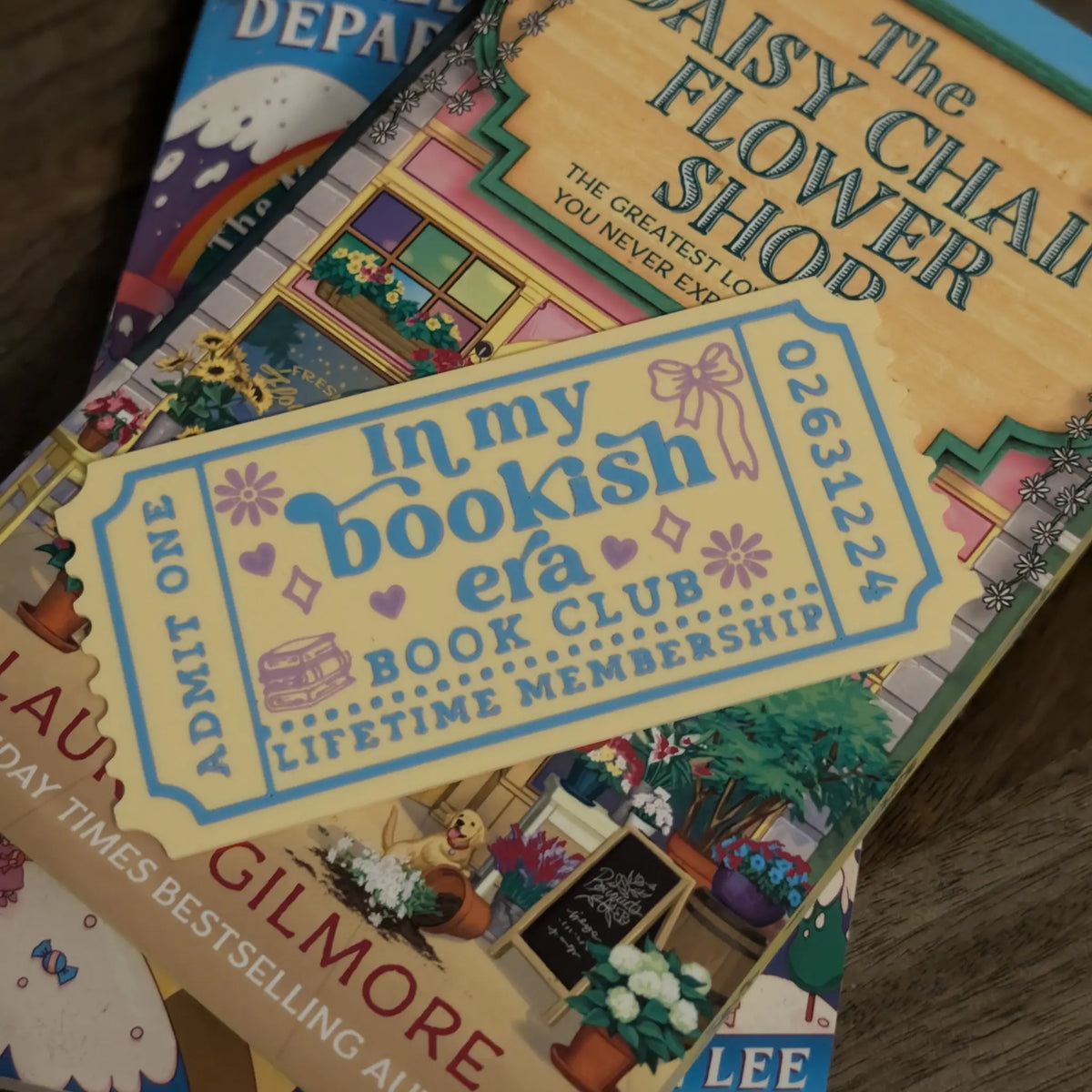 Taylor Swift inspired reading bookmark showing ticket design with ADMIT ONE and decorative details