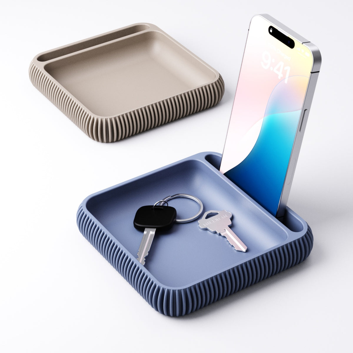 Finned Phone Holder & Tray | Desk Tidy Organiser | Custom Colours