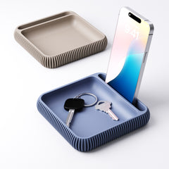 Finned Phone Holder & Tray | Desk Tidy Organiser | Custom Colours