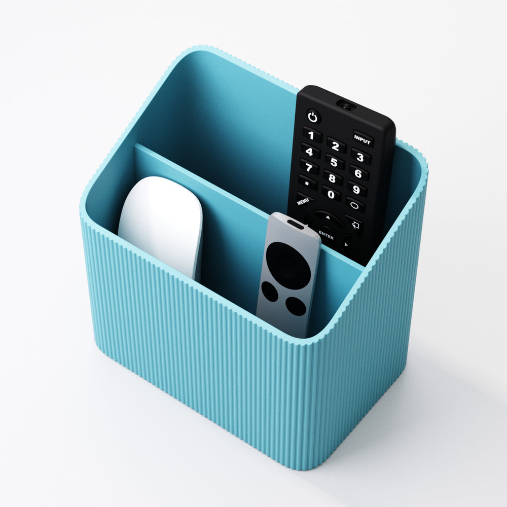 Remote Control Holder with ribbed texture and two-compartment divider