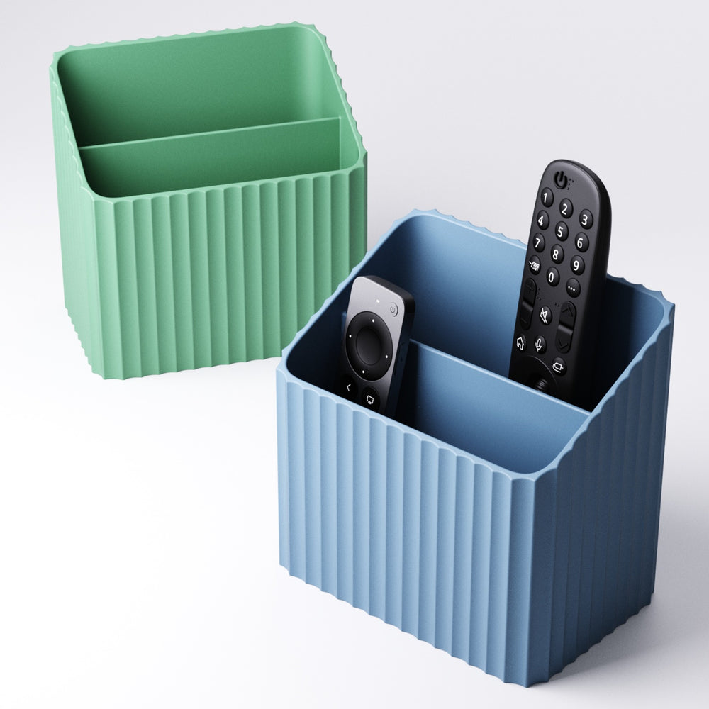 Ribbed remote holder interior showing the two separate compartments