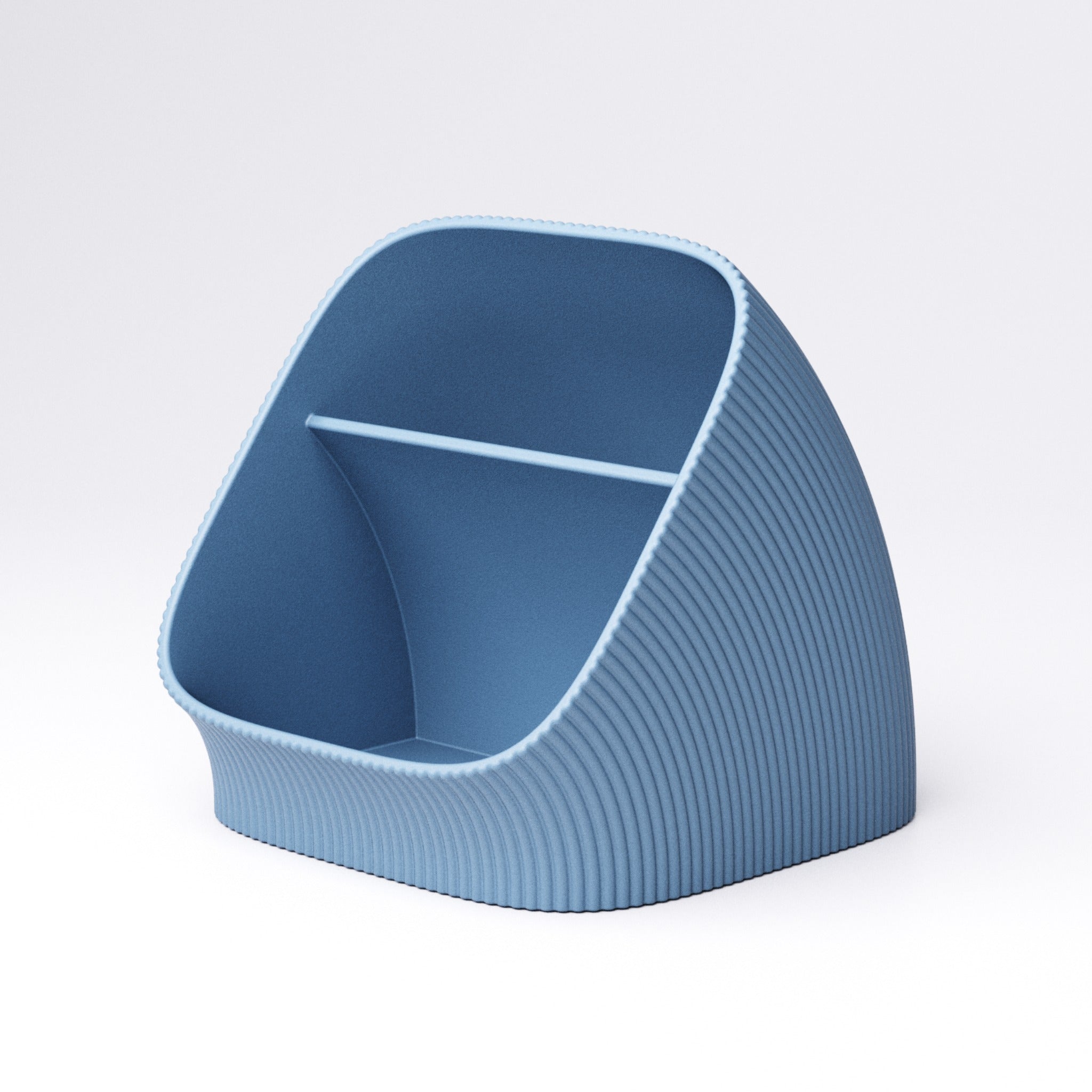 Ribbed desk organiser shown from another angle