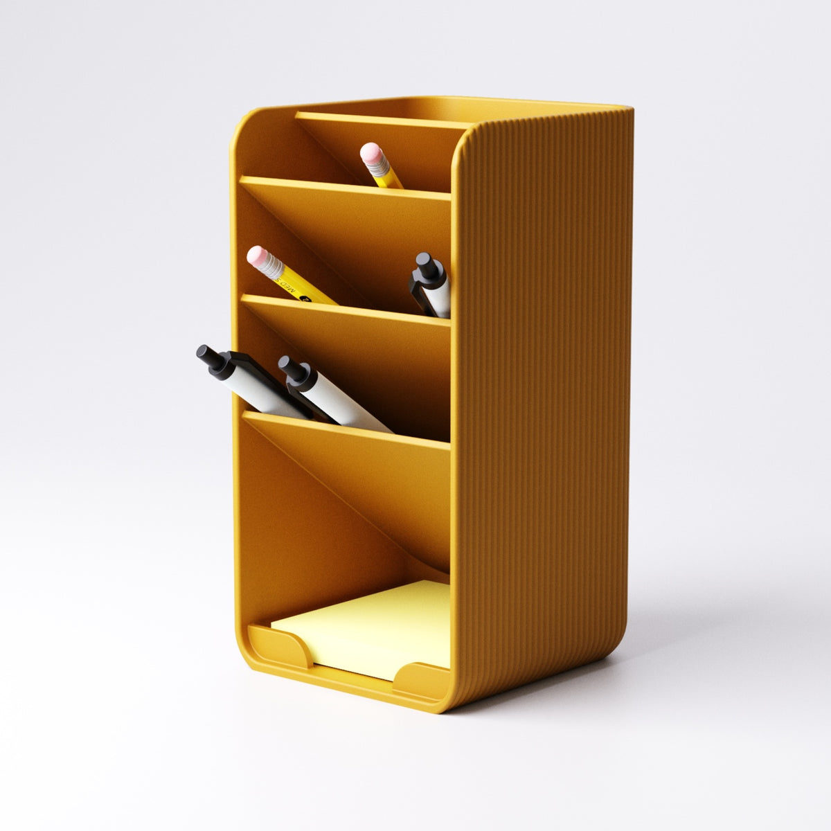 Tiered Pen Holder | Desk Organiser with Sticky Note Shelf | Custom Colours