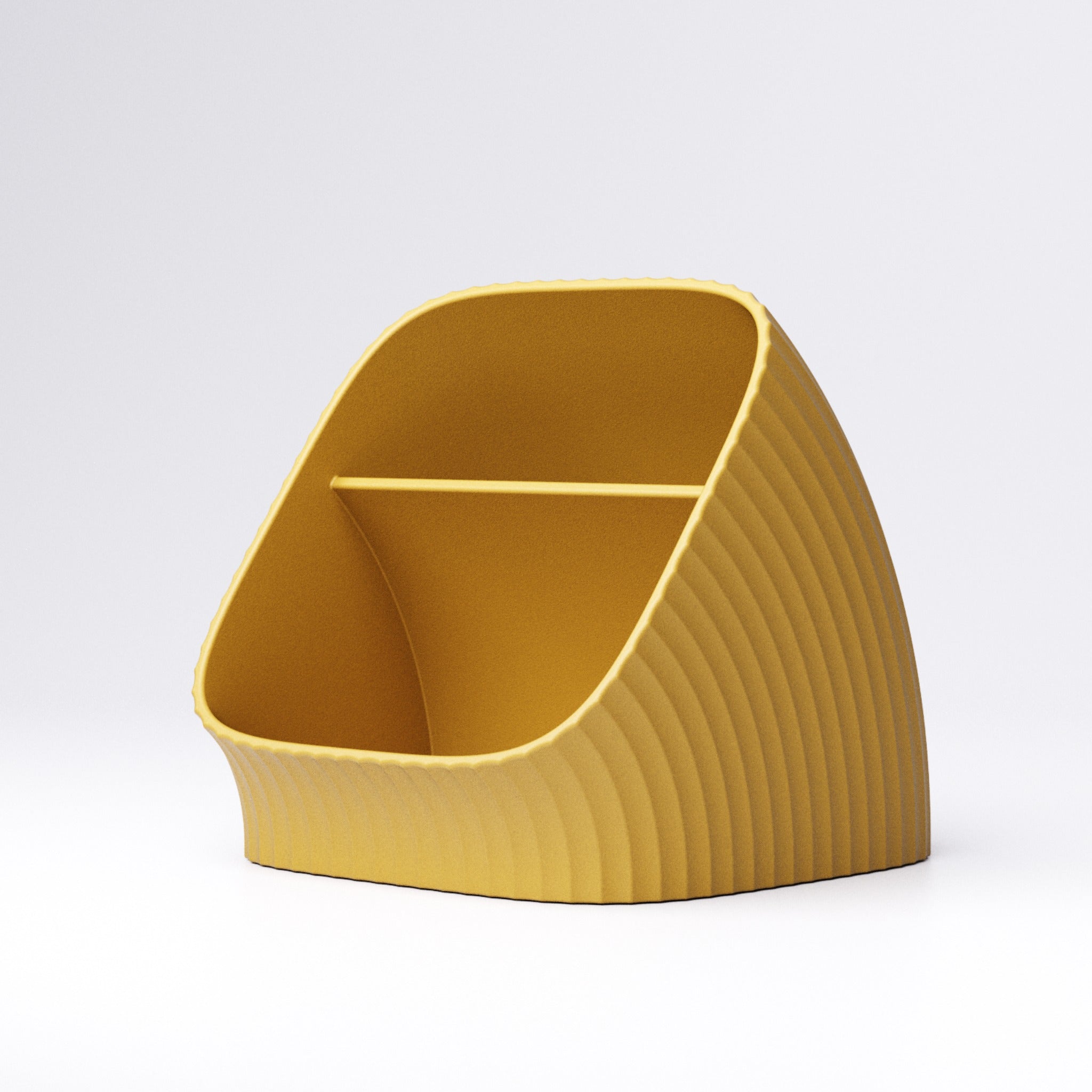 Ripple desk organiser showing the wave-textured exterior