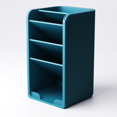 Slim tiered pen holder desk organiser close up