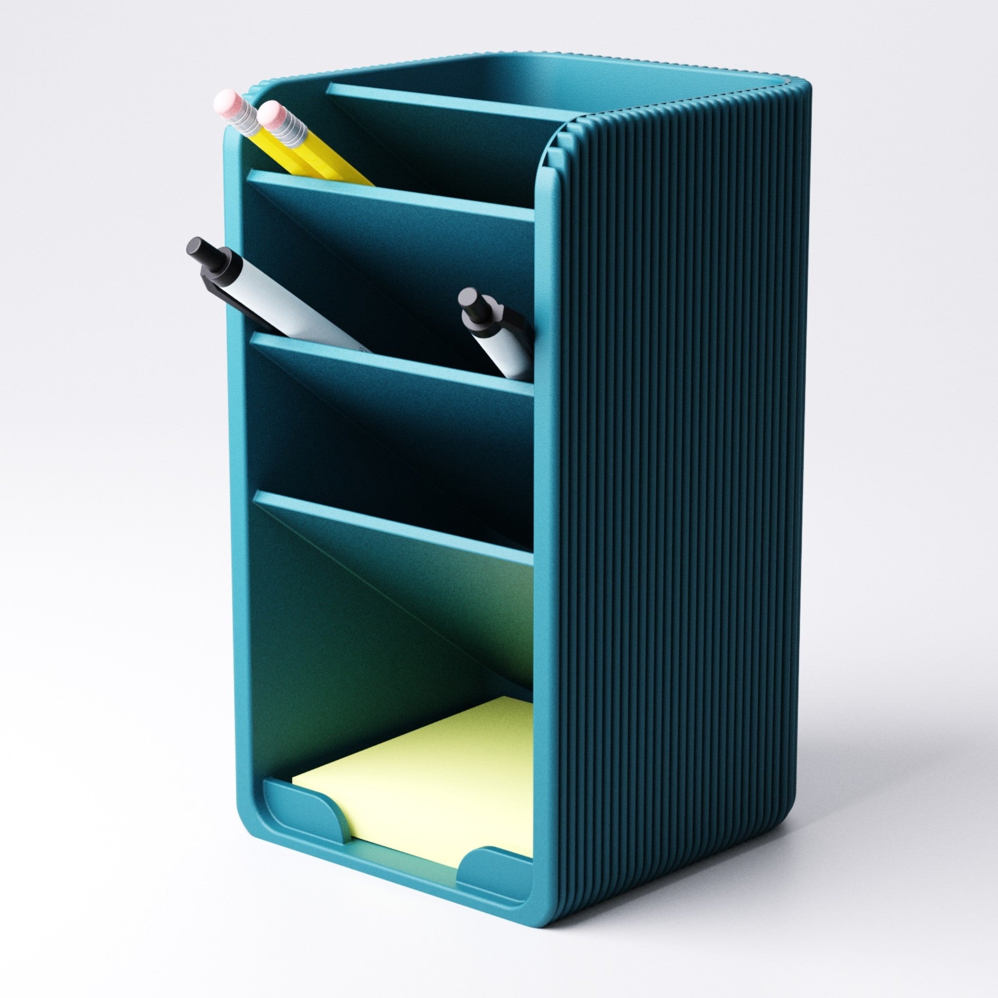 Slim tiered pen holder desk organiser on desk