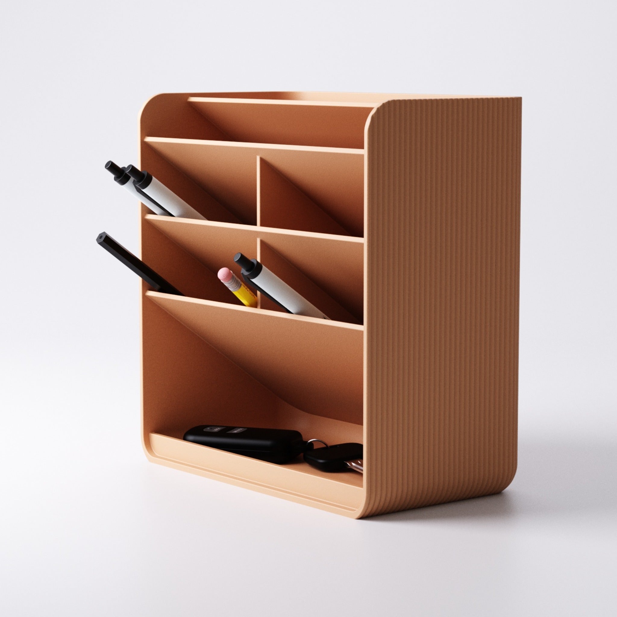 Tiered pen holder wide version desk organiser