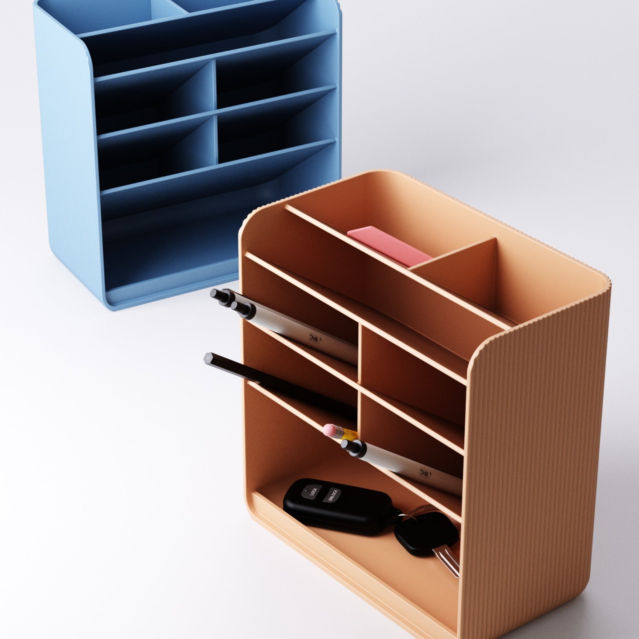 Tiered pen holder wide version desk organiser