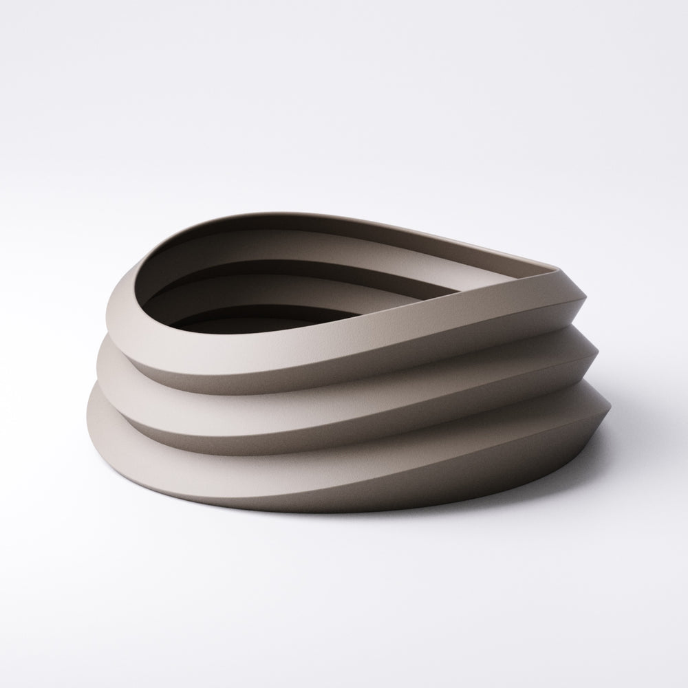 Close-up of the wave-pleated rim showing the bowl's depth for holding fruit and small items